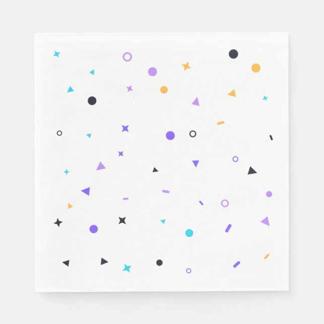 Servilleta De Papel Patrón continuo de confeti de Memphis (Anverso)