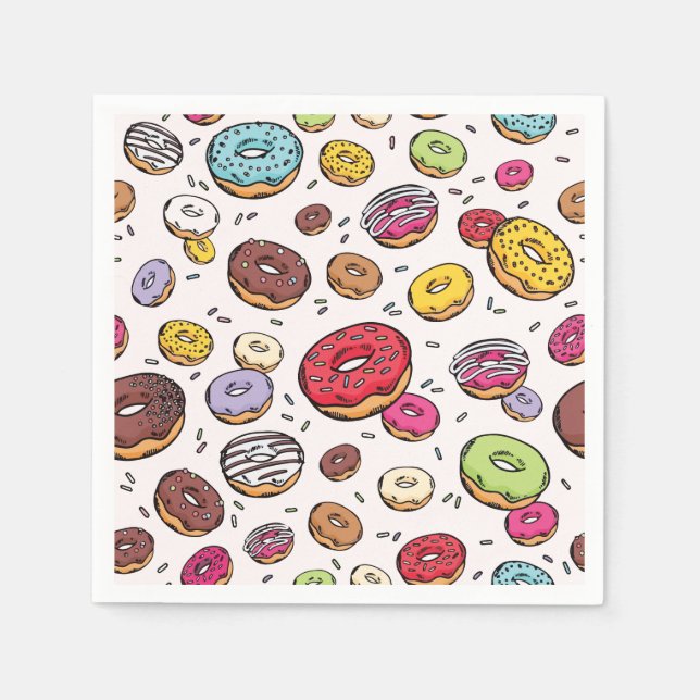 Servilleta De Papel Patrón continuo de donas (Anverso)
