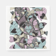 Patrón cuadrado de corazones Zentangle pastel capr