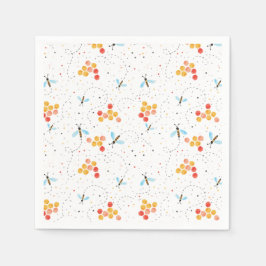 Servilleta De Papel Patrón de abeja acuarela