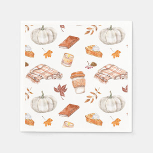 Servilleta De Papel Patrón de acuarela de Cozy Autumn Essentials