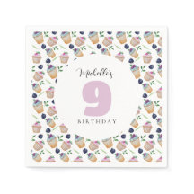 Patrón de acuarela de Cupcakes de Blueberry