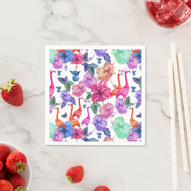 Servilleta De Papel Patrón de acuarela tropical (In situ)
