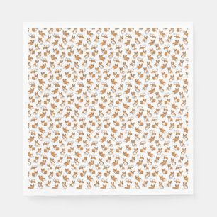 Servilleta De Papel patrón de adorable perro corgi de dibujos animados