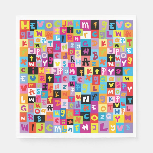 Servilleta De Papel Patrón de alfabeto de salto (Anverso)