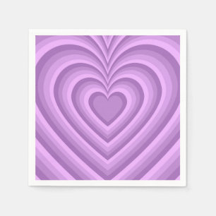 Servilleta De Papel Patrón de amor cardíaco hipnótico púrpura