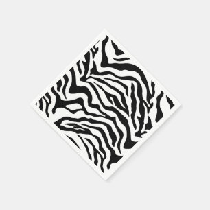 Servilleta De Papel patrón de animal blanco negro minimalista