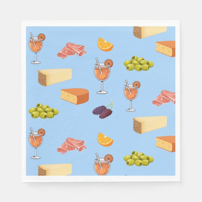 Servilleta De Papel Patrón de Aperol y Queso (Anverso)