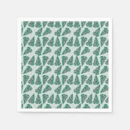 Servilleta De Papel Patrón de árbol de Navidad Snowflets Verde