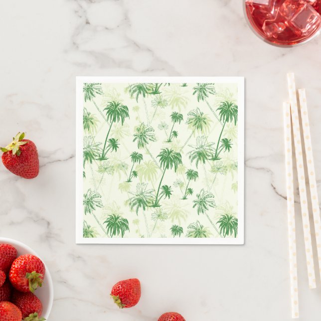 Servilleta De Papel Patrón de árbol de palma verde (In situ)