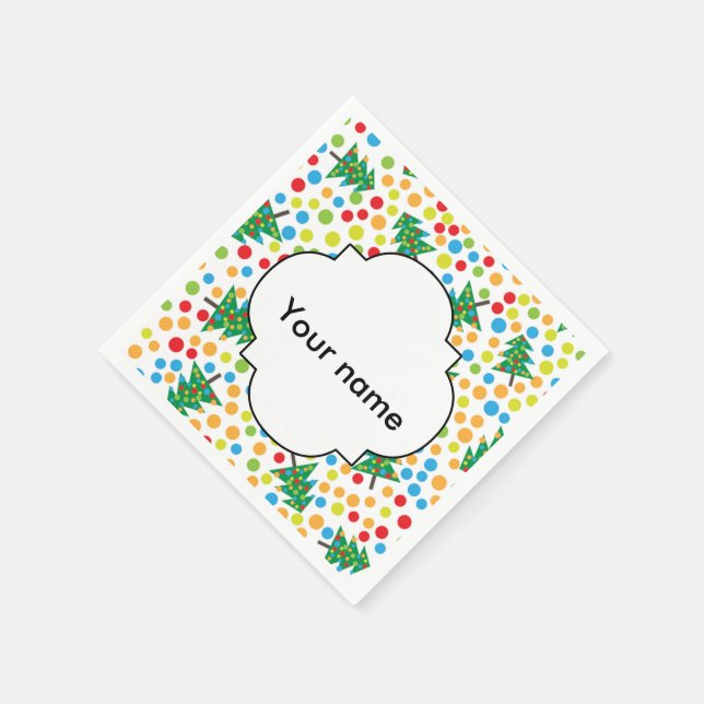 Servilleta De Papel patrón de árboles de Navidad (Borde)