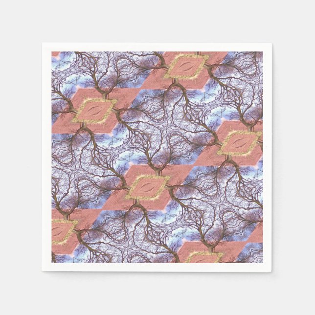 SERVILLETA DE PAPEL PATRÓN DE ÁRBOLES Y CAMPOS (Anverso)