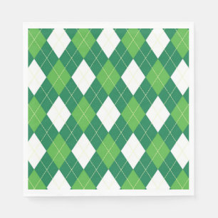 Servilleta De Papel Patrón de arglos, verde y blanco