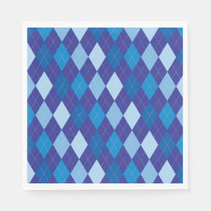 Servilleta De Papel Patrón de argyle azul