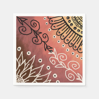 Servilleta De Papel Patrón de arte gracioso rojo