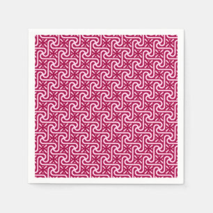Servilleta De Papel patrón de azulejo egipcio, burgundy y rosa