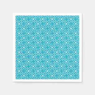 Servilleta De Papel patrón de azulejo egipcio, turquesa y blanco