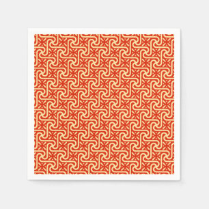 Servilleta De Papel patrón de azulejos egipcios, naranja coral