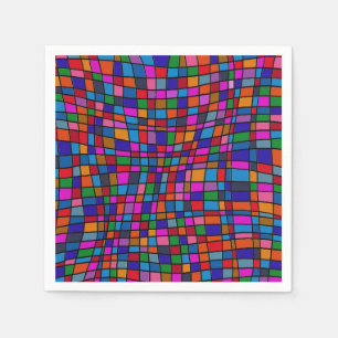 Servilleta De Papel Patrón de baldosas de mosaico coloridas divertidas
