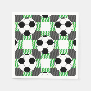 Servilleta De Papel Patrón de baloncesto de fútbol en blanco y gris ne