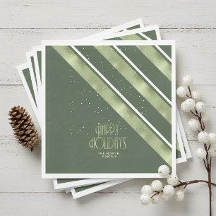 Servilleta De Papel Patrón de banda de navidades ID862 verde/blanco