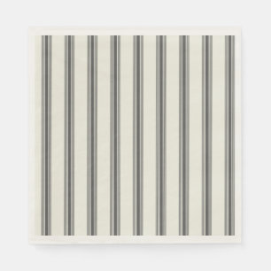 Servilleta De Papel Patrón de banda vertical de marfil negro