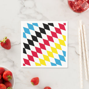 Servilleta De Papel Patrón de bandera de diamante azul amarillo rojo n