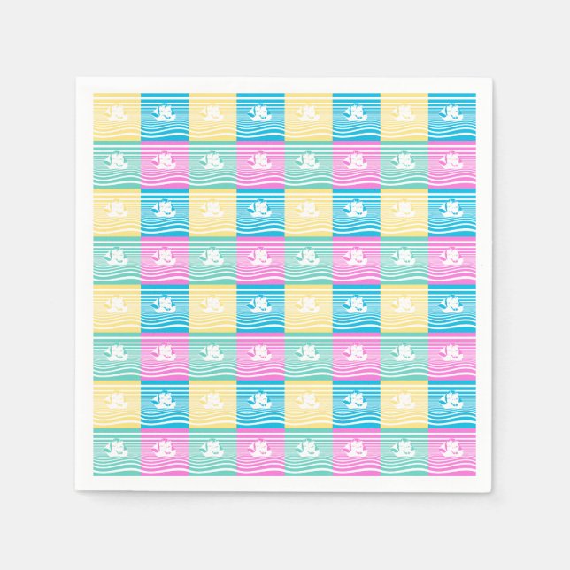 Servilleta De Papel Patrón de barcos de vela (Anverso)