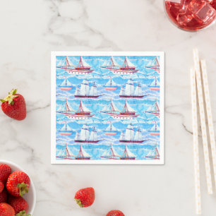 Servilleta De Papel Patrón de barcos náuticos
