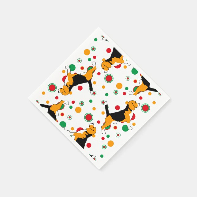 Servilleta De Papel Patrón de Beagle (Borde)