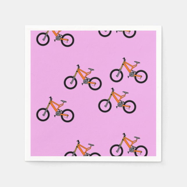 Servilleta De Papel Patrón de bicicletas en rosa (Anverso)