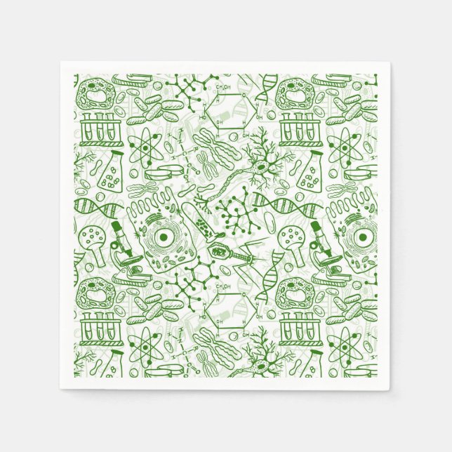 Servilleta De Papel Patrón de biología verde (Anverso)