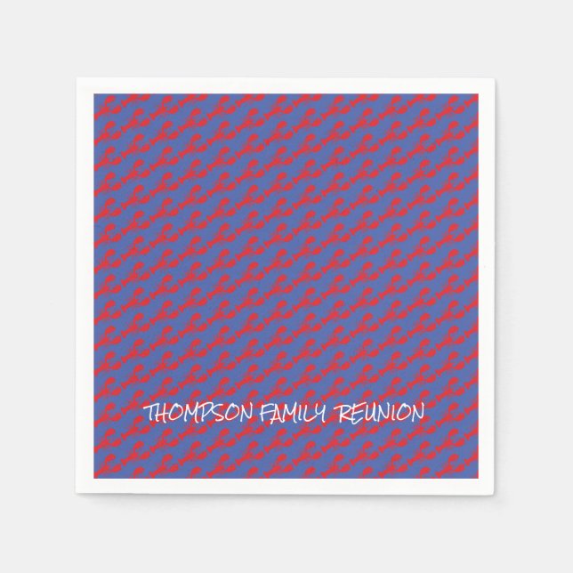 Servilleta De Papel Patrón de bogavante Familia Reunión Nombre Diversi (Anverso)