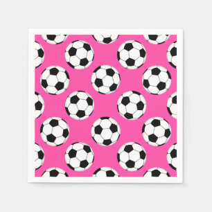 Servilleta De Papel Patrón de bola de fútbol rosa