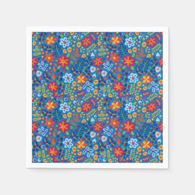 Servilleta De Papel Patrón de bordado floral (Anverso)