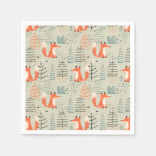 Servilleta De Papel Patrón de bosque de bosques de la cadena Cute Dood