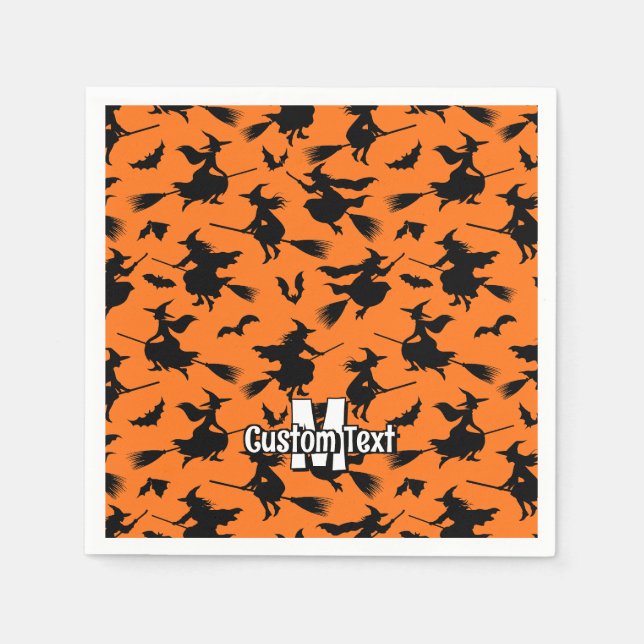 Servilleta De Papel Patrón de brujas voladoras (Anverso)