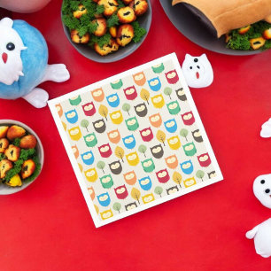 Servilleta De Papel Patrón de búho multicolor