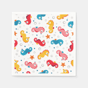 Servilleta De Papel Patrón de caballitos de mar sin mar