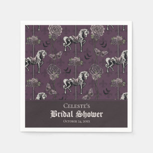 Servilleta De Papel Patrón de Caballo de Carusel Esqueleto Morado