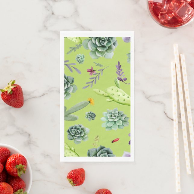 Servilleta De Papel Patrón de cactus 6 (In situ)