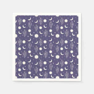 Servilleta De Papel Patrón de cactus blancos