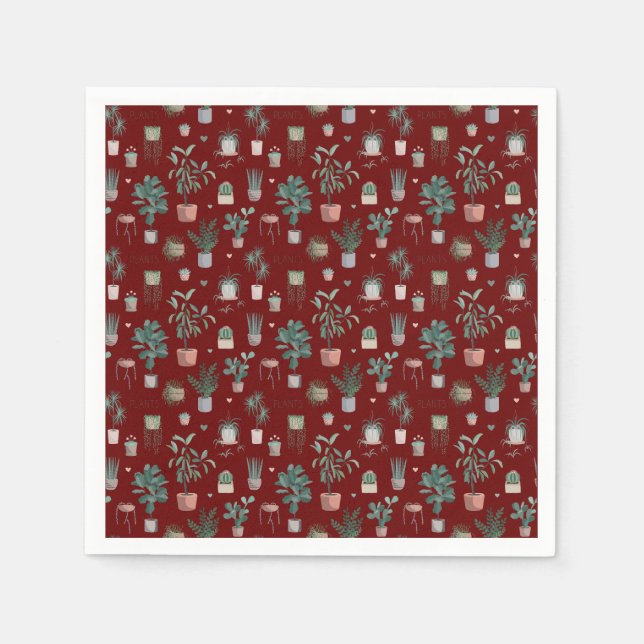 Servilleta De Papel Patrón de Cactus salvaje (Anverso)