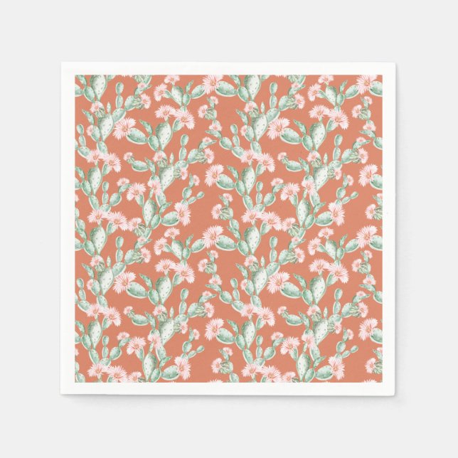 Servilleta De Papel Patrón de Cactus salvaje (Anverso)