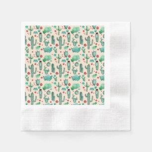 Servilleta De Papel patrón de cactus y ladybug - fondo beige