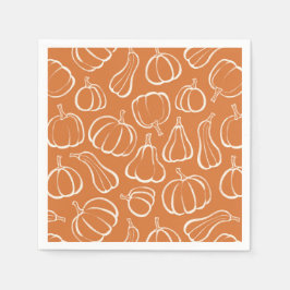 Servilleta De Papel Patrón de calabaza naranja Otoño Halloween Fiesta