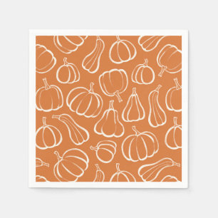 Servilleta De Papel Patrón de calabaza naranja Otoño Halloween Fiesta