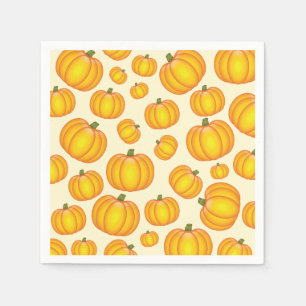 Servilleta De Papel Patrón de calabaza Personalizado naranja