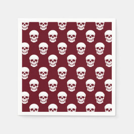 Servilleta De Papel Patrón de calavera blanca sobre Halloween de burgu