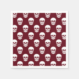 Servilleta De Papel Patrón de calavera blanca sobre Halloween de burgu